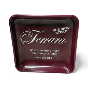 Vintage Souvenir New York City Burgundy Square Trinket Stash Tray